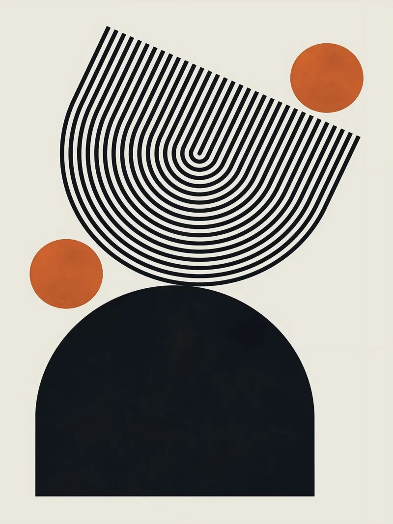 Abstracte geometrische kunst canvas met Baklijst van Leonard R Sadler