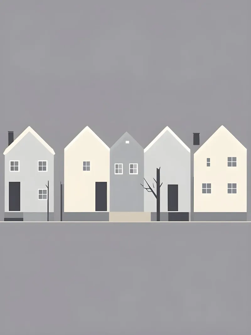 Eenvoudige huizen canvas met Baklijst van The Green Room