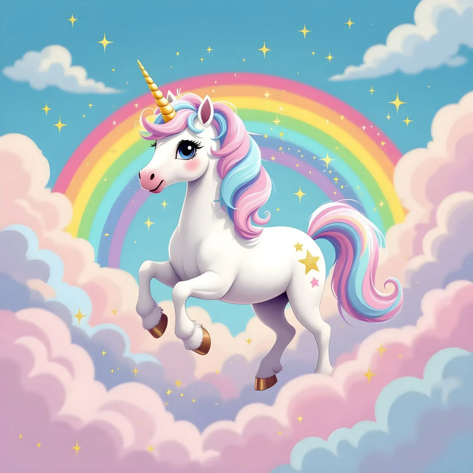 Unicorn in Candyland canvas with Floater frame by Anita's Dream