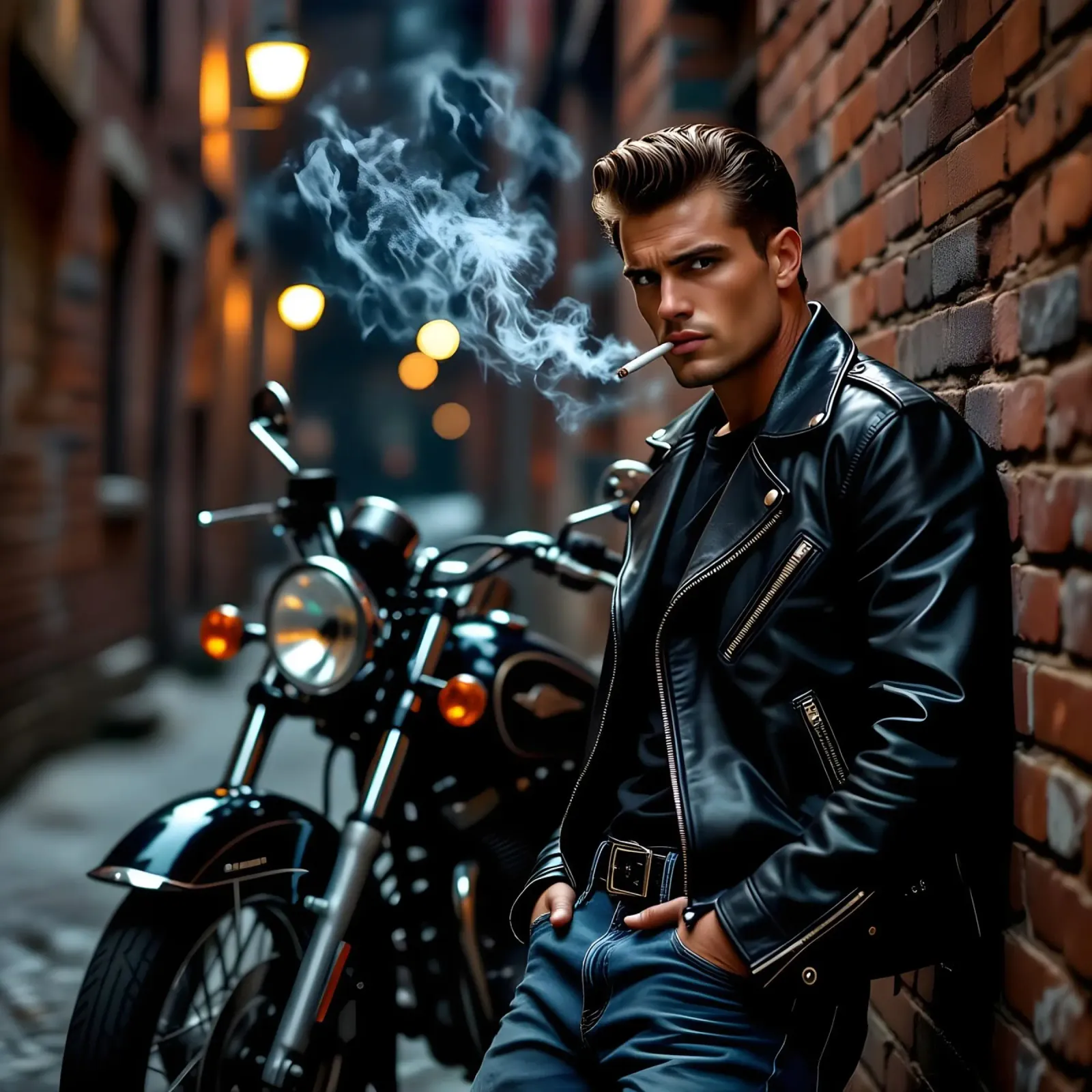 Greaser in coole James Dean houding canvas met Baklijst van Anita's Dream