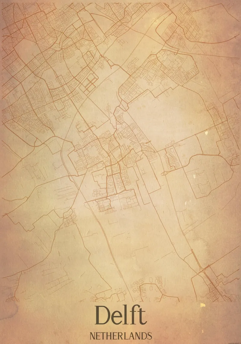 Delft NETHERLANDS canvas met Baklijst van WorldPrint