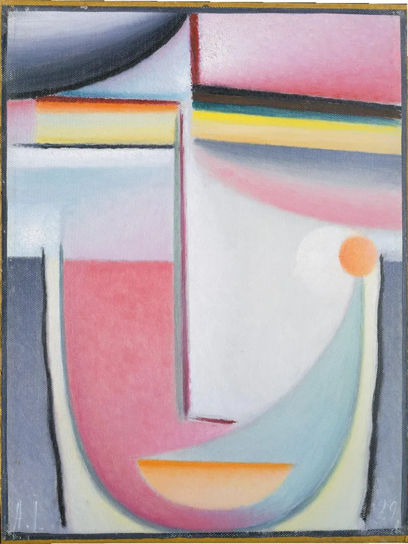 Abstract Head tela con Cornice a cassetta da vintageshop
