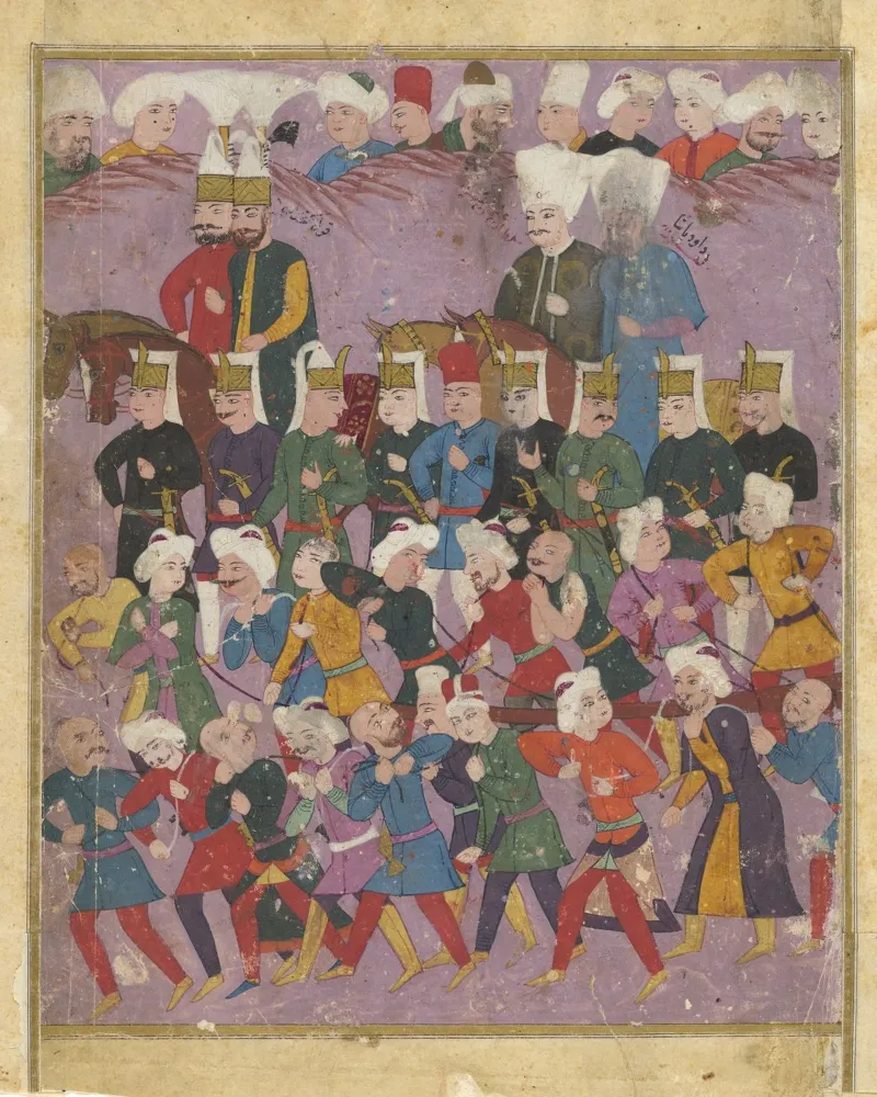 Grand Vizier Davud Pasha in a Procession canvas with Floater frame by vintageshop