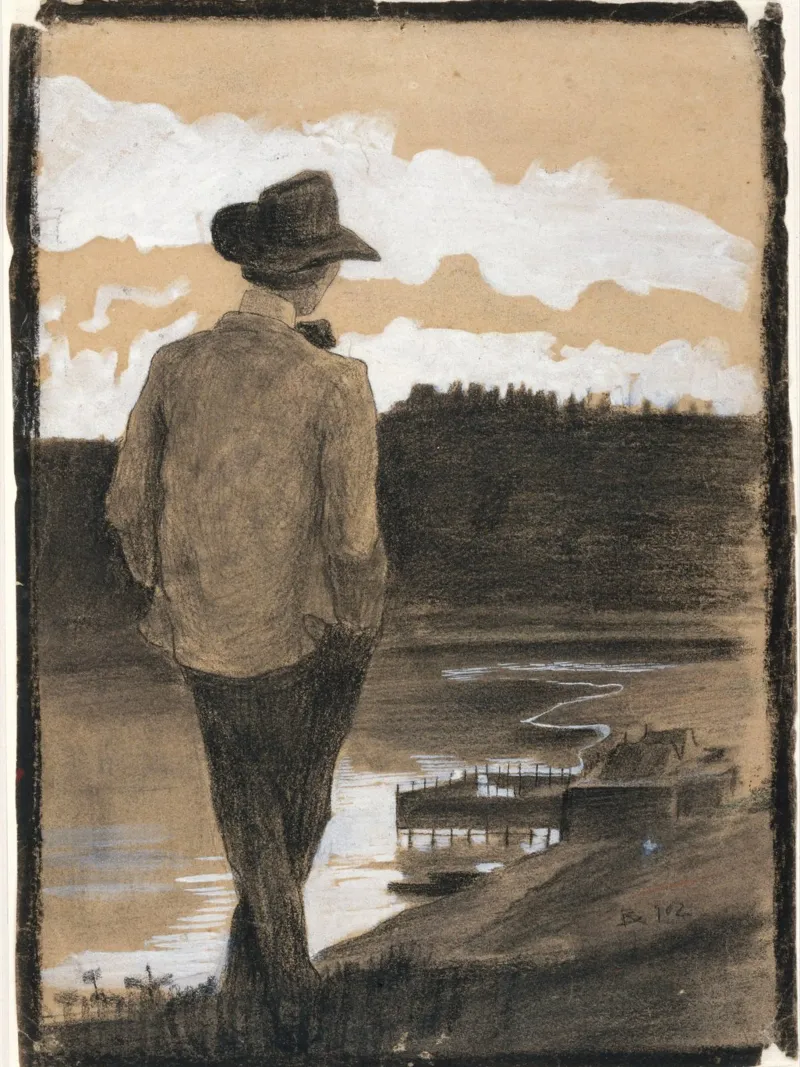 Young Man on a Riverbank poster da vintageshop