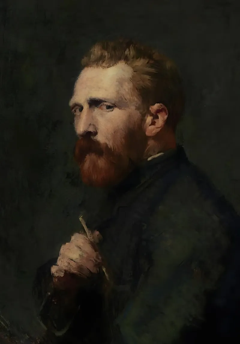 Vincent van Gogh poster con telaio in legno da Low poly art
