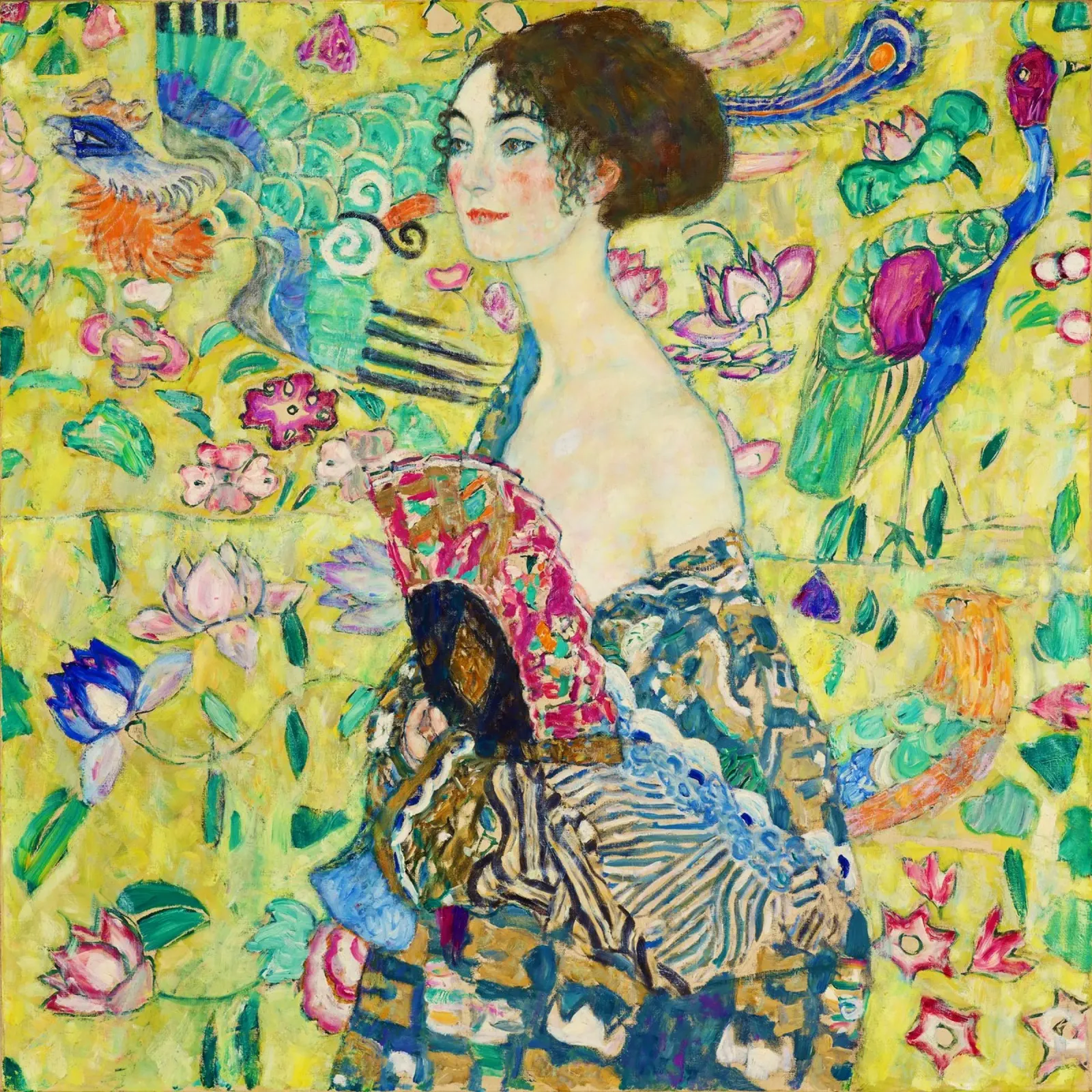 Gustav Klimt - Signora con ventaglio poster da Jolie Prints