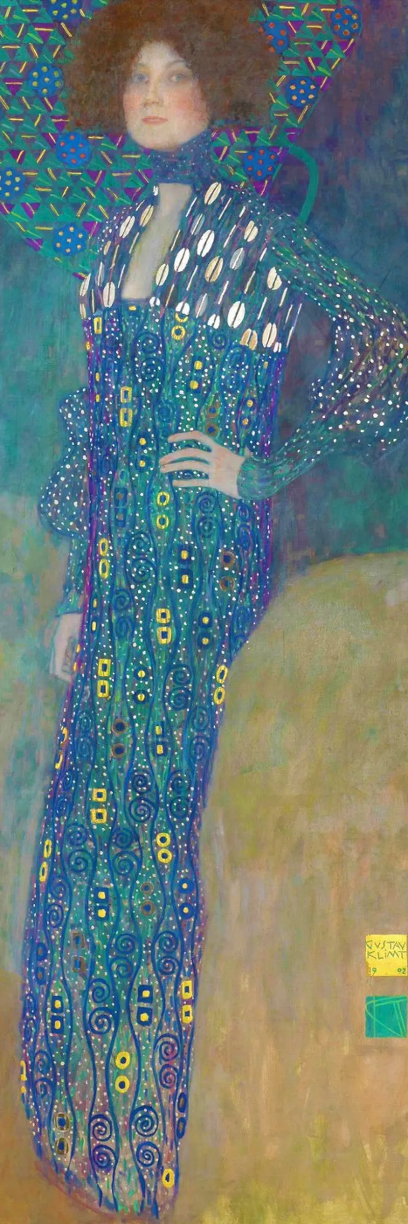 Gustav Klimt - Ritratto di Emilie Flöge poster con telaio in alluminio da Jolie Prints