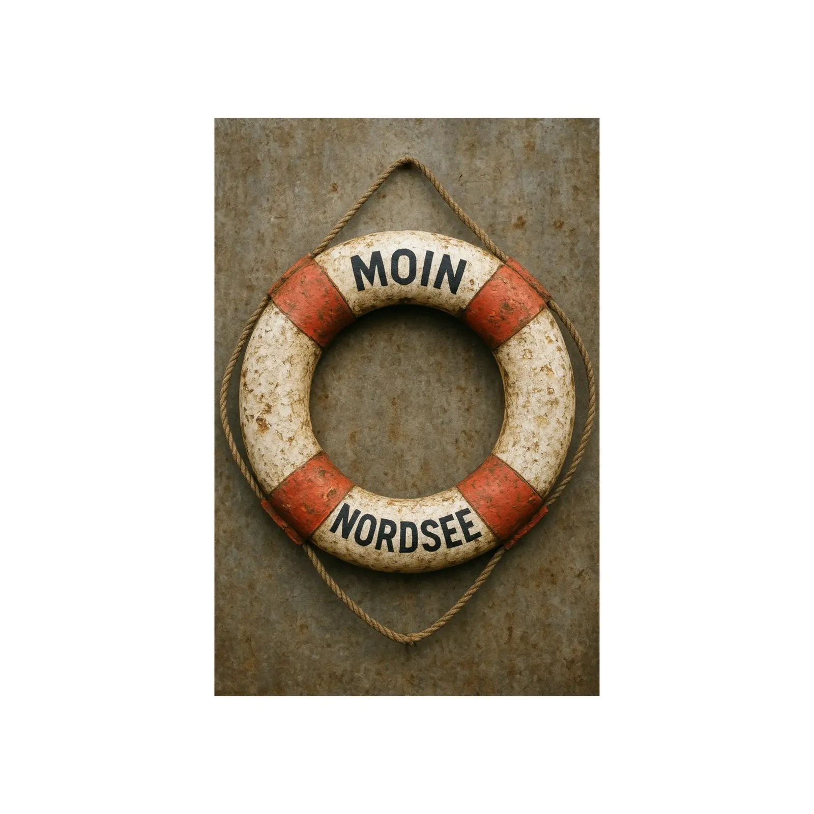 Moin Nordsee - Maritime lifebuoy design canvas with Floater frame by Fies&Fein