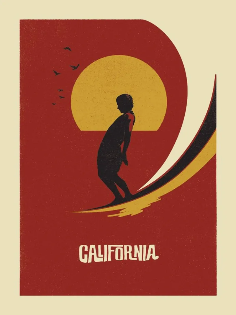 Surf in California poster da cosmos studio