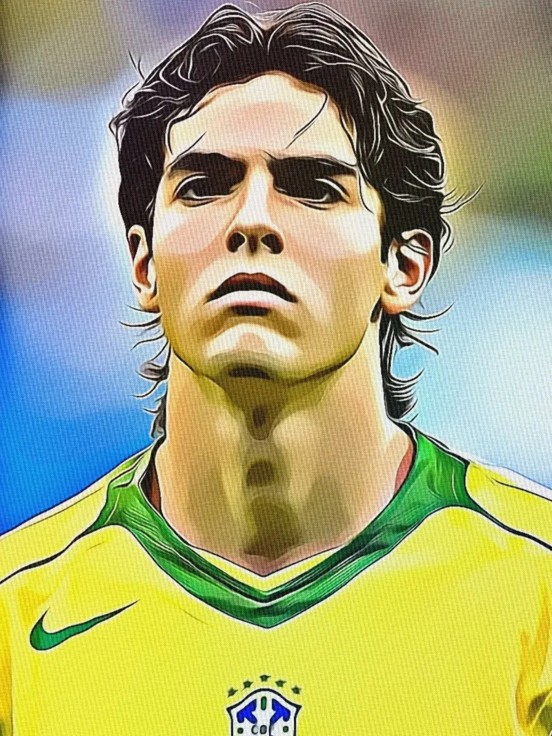 Kaka in Braziliës nationale teamshirt canvas met Baklijst van dan band