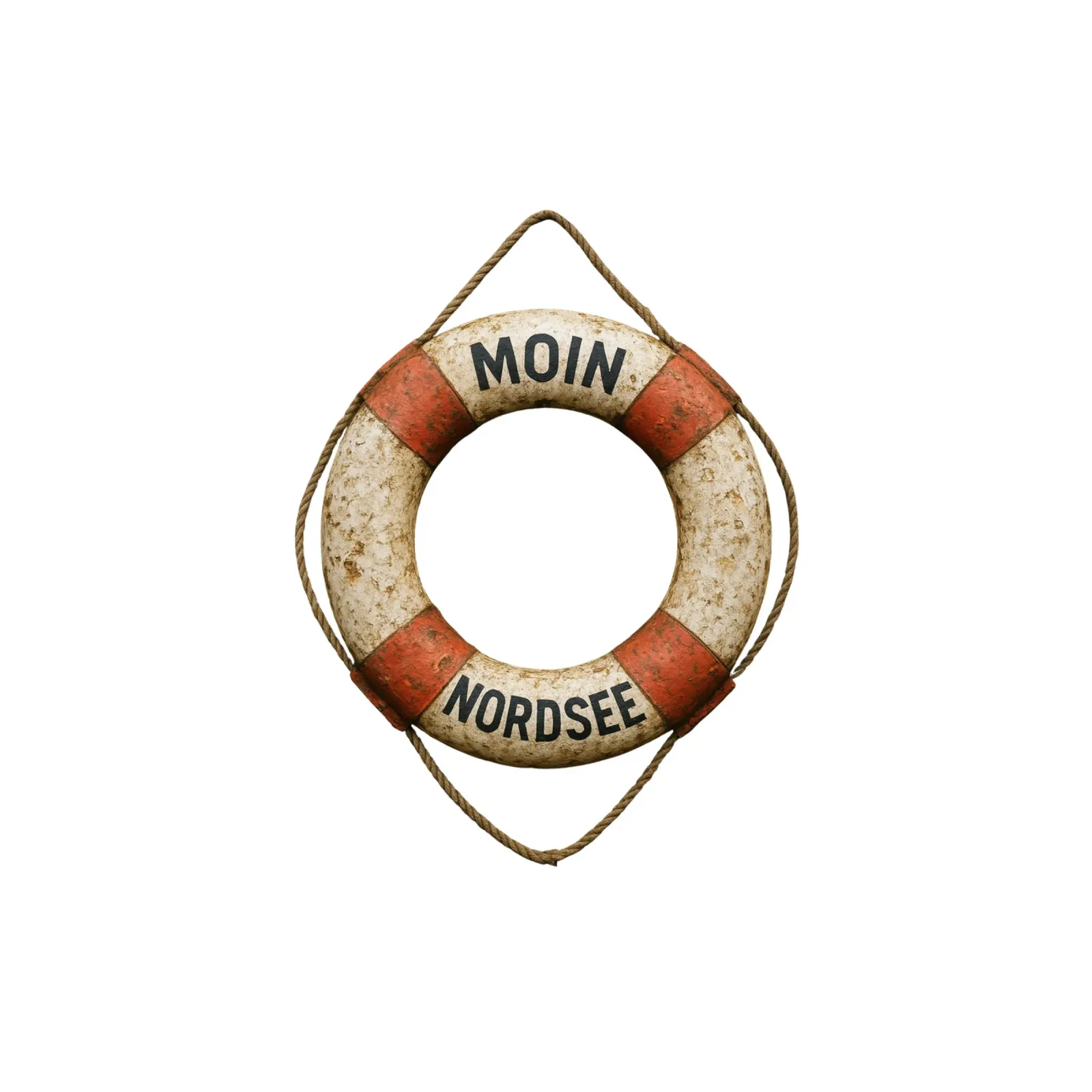 Moin Nordsee - Maritiem reddingsboei ontwerp canvas met Baklijst van Fies&Fein