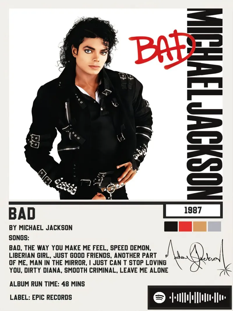 Michael Jackson Bad tela con Cornice a cassetta da Roronoa7