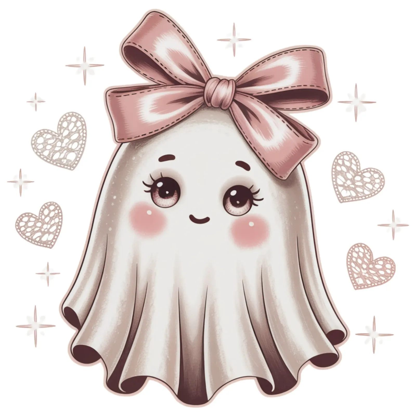 Coquette Ghost Leinwand mit Schattenfugenrahmen von Sasyall Graphics