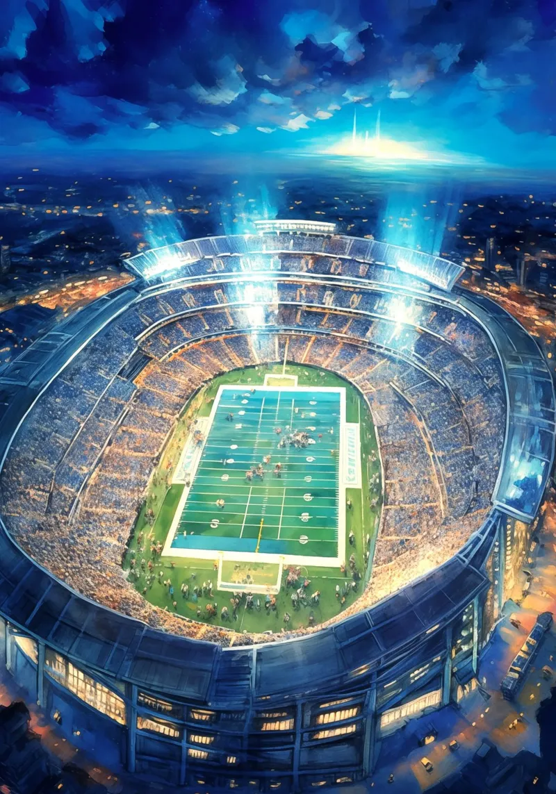 Stadio di calcio poster con telaio in plastica da Fleur de Lys
