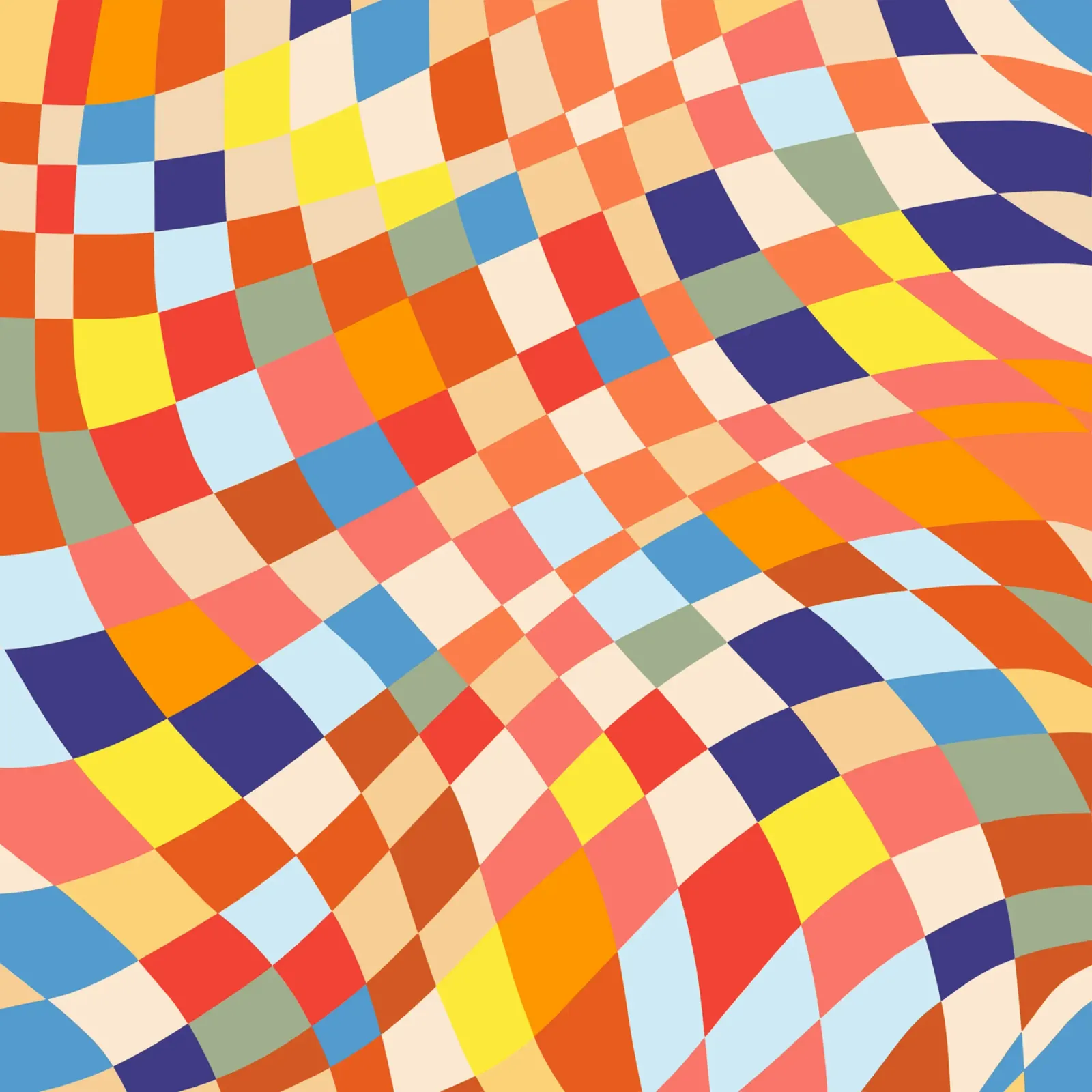 Decorative checkers 02 canvas with Floater frame by Little Dean