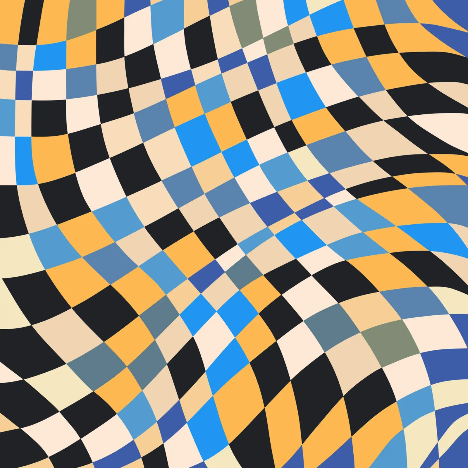 Decorative checkers 06 canvas with Floater frame by Little Dean