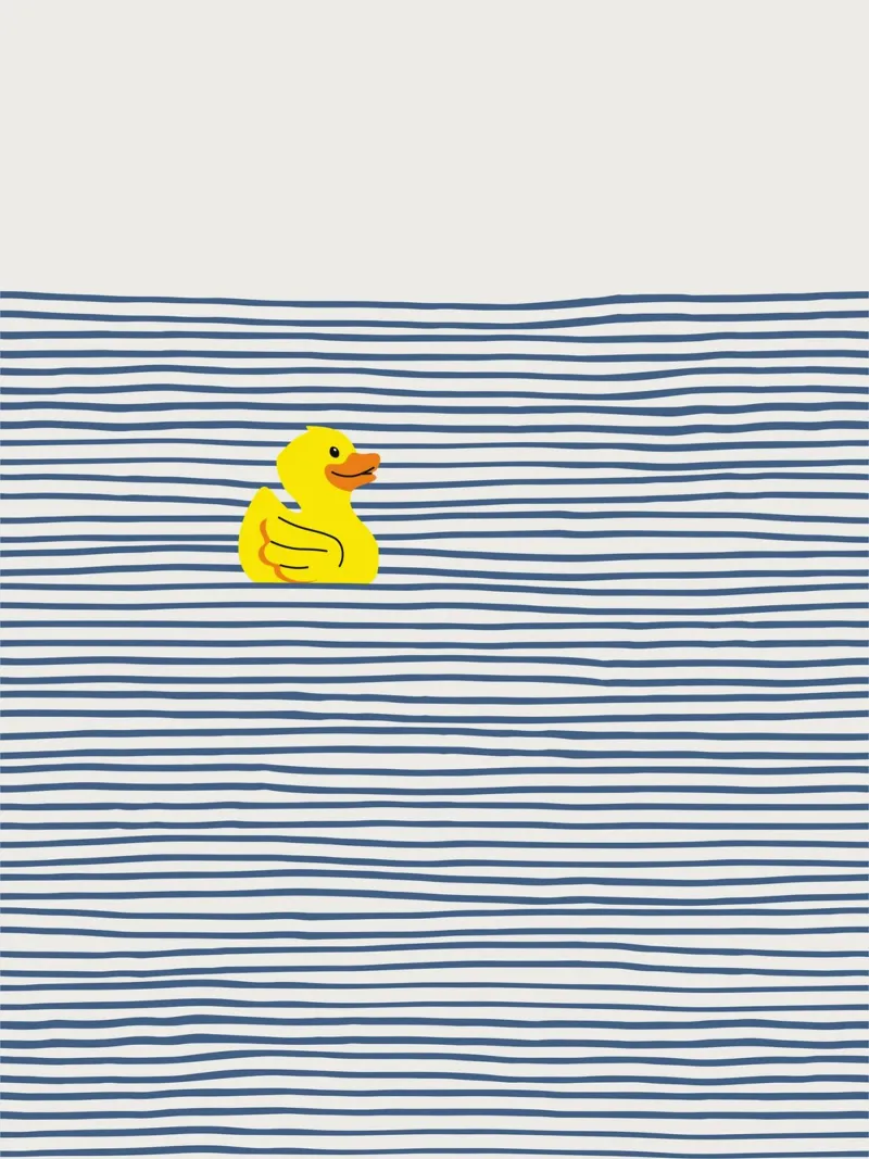 Rubber duck canvas with Floater frame by Little Dean