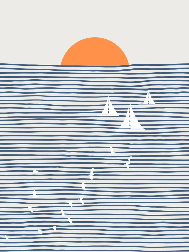 White sails canvas with Floater frame by Little Dean