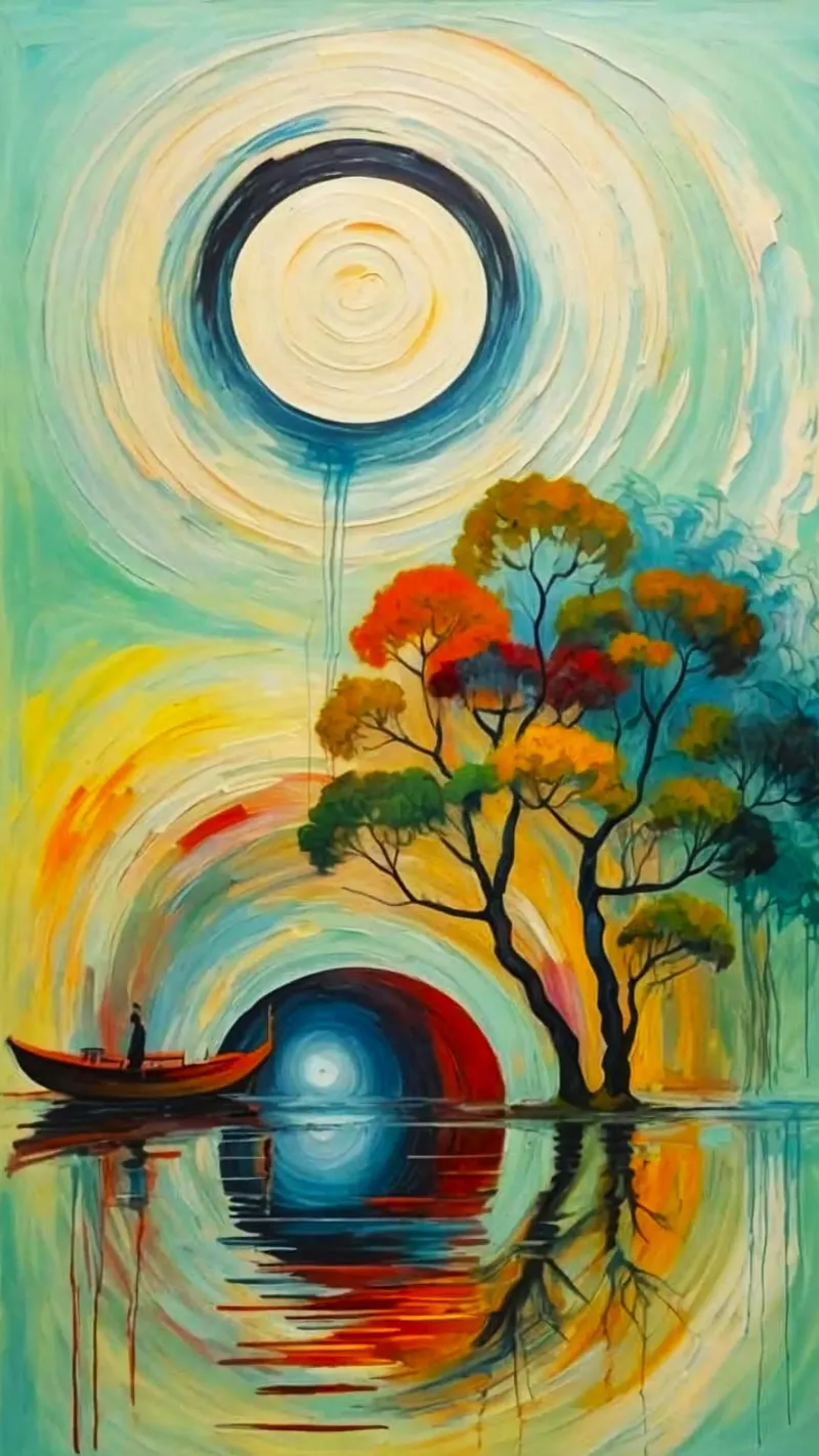 reflect moonight canvas with Floater frame by kichin