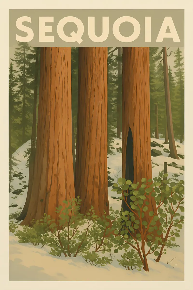 Sequoia - Vintage tela con Cornice a cassetta da WildTravelArt