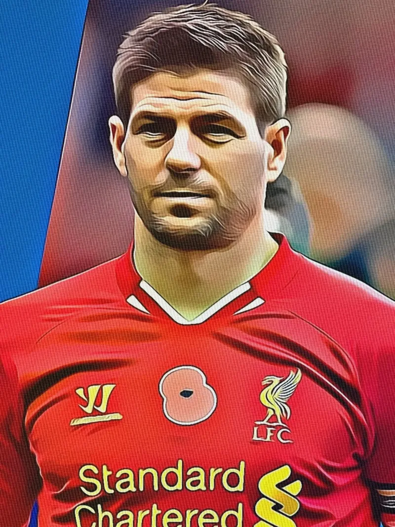 Steven Gerrard poster con telaio in alluminio da dan band