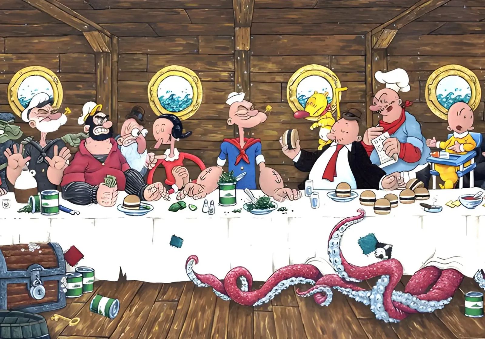 the Popeye canvas with Floater frame by Low poly art