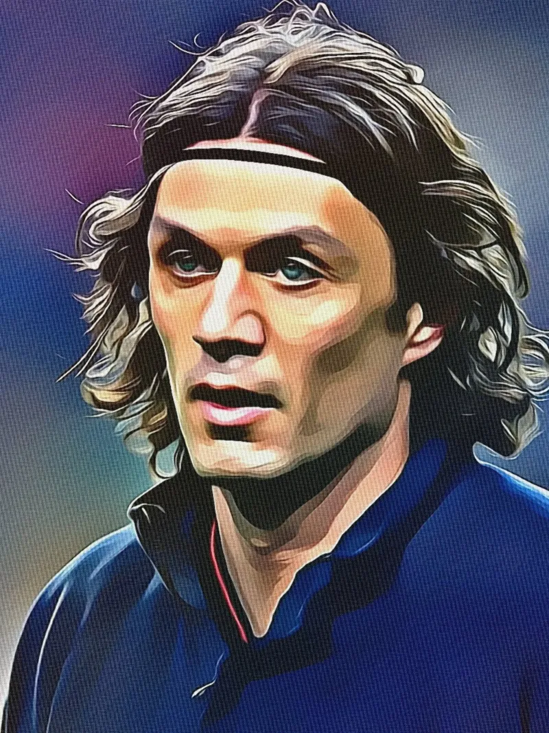 Paolo Maldini tela con Cornice a cassetta da dan band