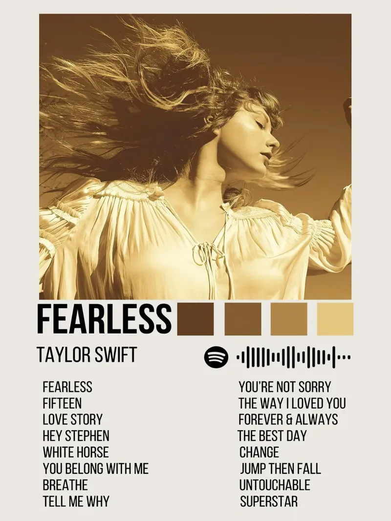 Taylor Swift Fearless poster con telaio in alluminio da Roronoa7