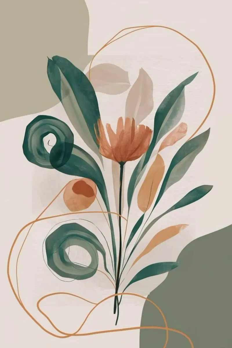 art line branch flower canvas with Floater frame by miracle
