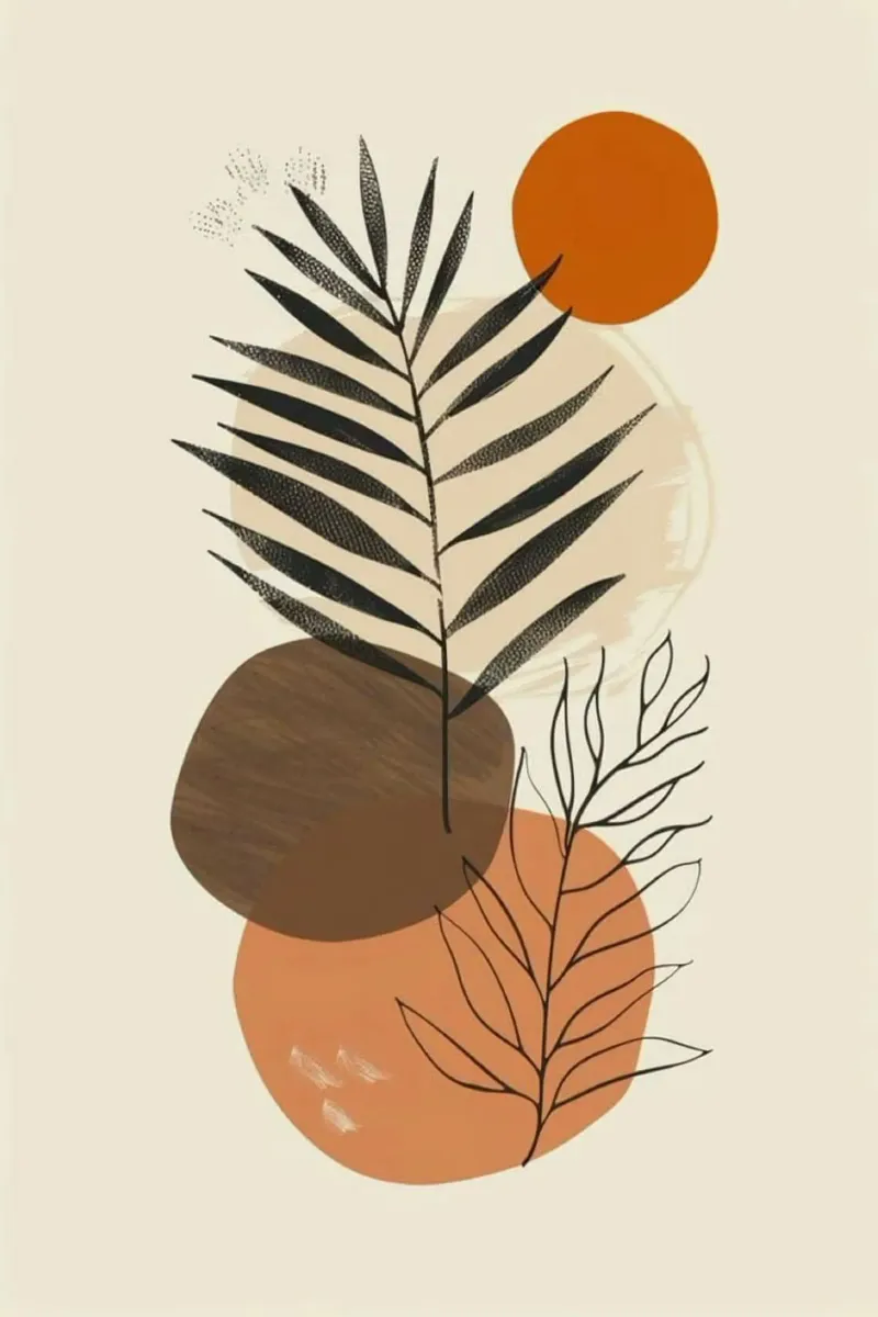 shape minimal branch leaf canvas met Baklijst van miracle