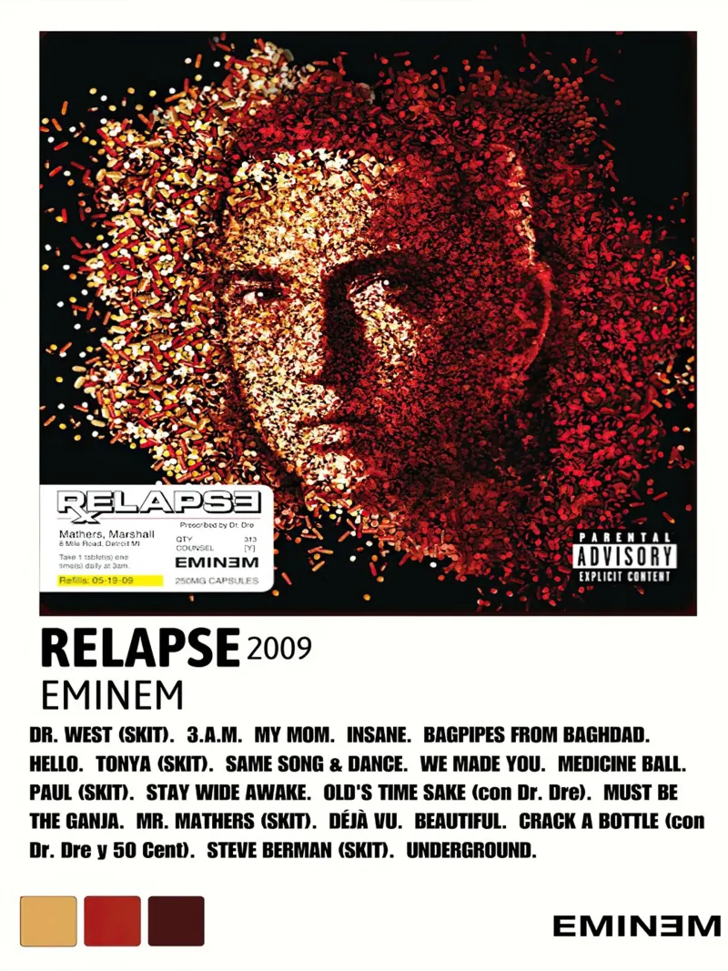 Eminem Relapse poster con telaio in alluminio da Roronoa7