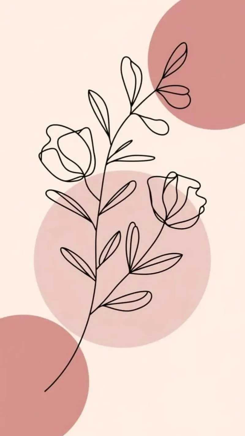 circle shape line of flower lienzo con Marco flotante de miracle