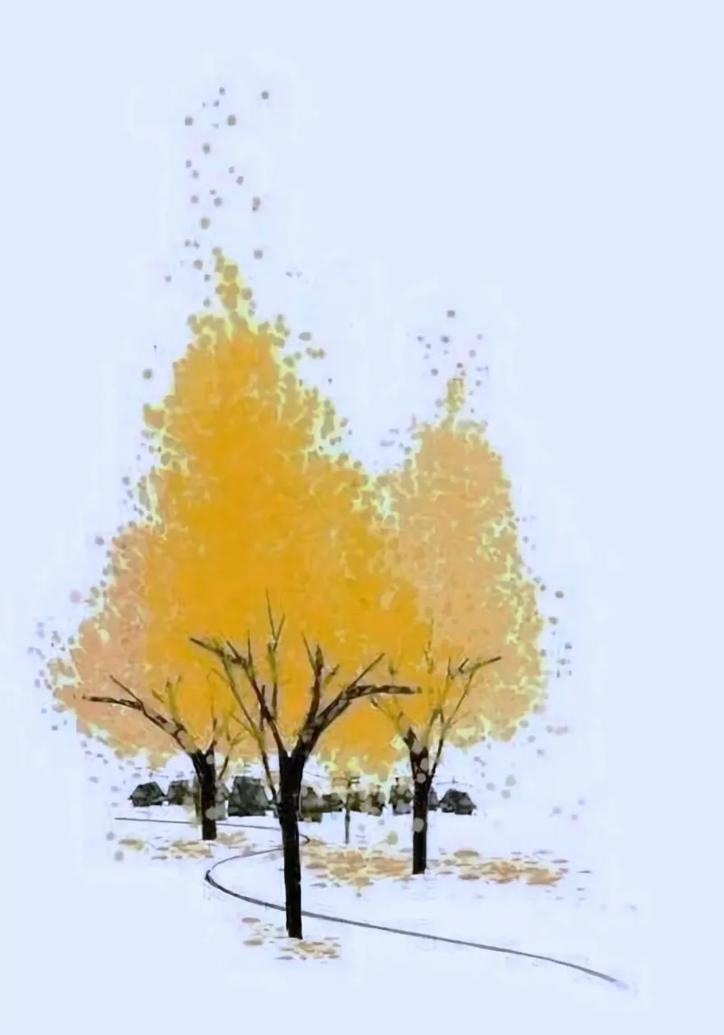 yellow shadow tree poster con telaio in alluminio da miracle