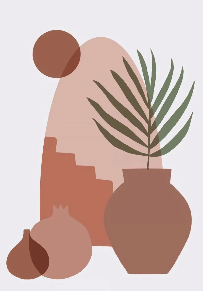 brown vase shape tela con Cornice a cassetta da lifeline