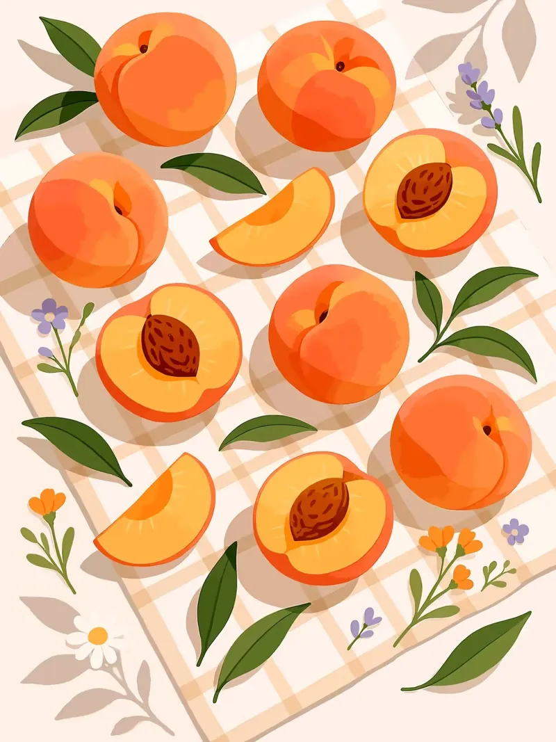 Peach – A Stylized Tablescape canvas with Floater frame by Henry Singh