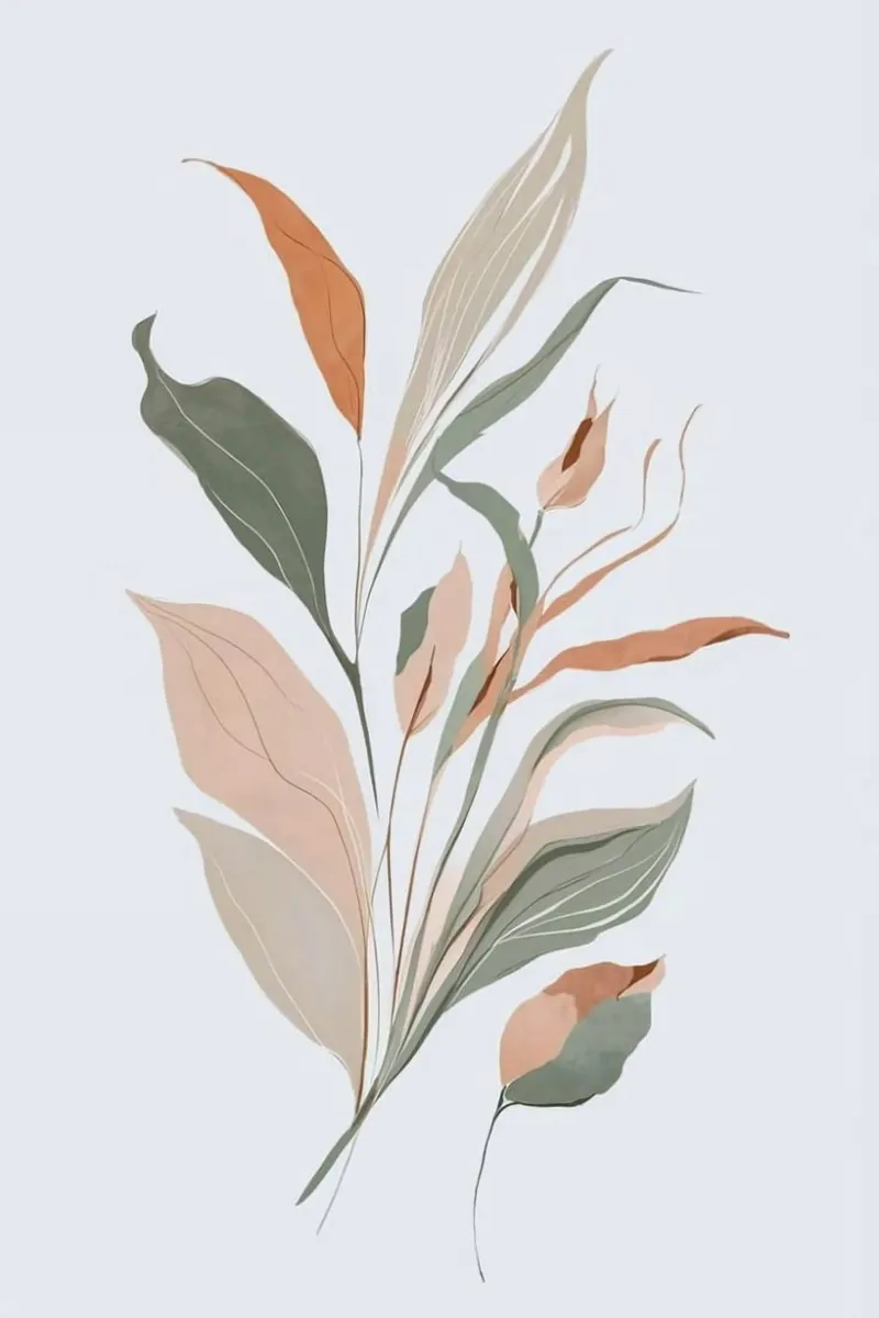 long leaf and big leaf poster con telaio in plastica da hamily