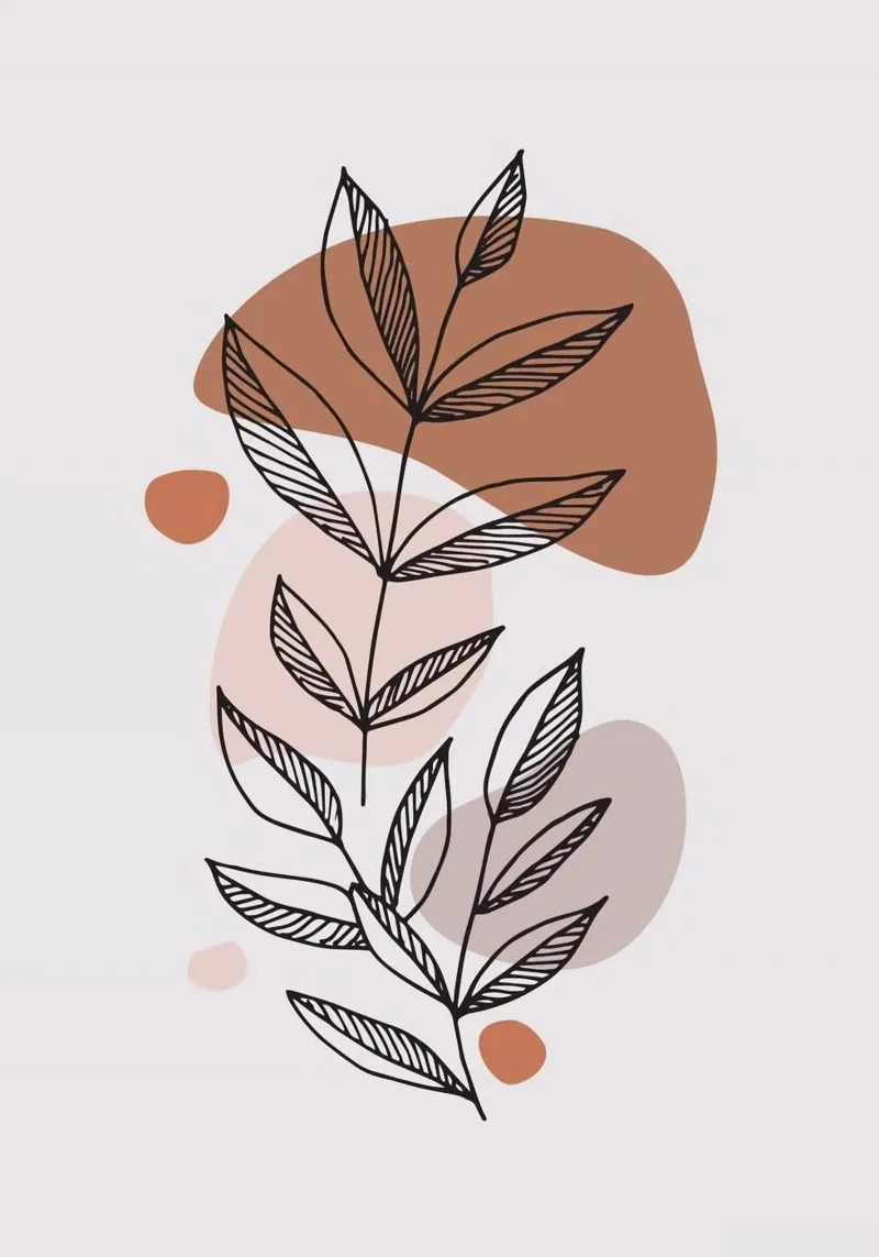 line shape branch up canvas with Floater frame by melts