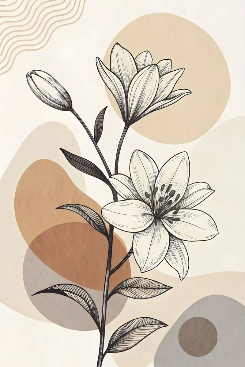 shape flower gradient lienzo con Marco flotante de hamily