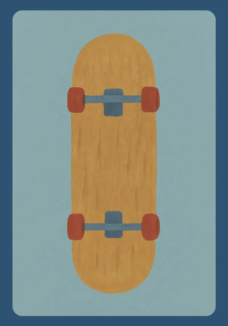 Skateboard Poster, Nursery Wall Art, Playroom Print canvas with Floater frame by Little Lola