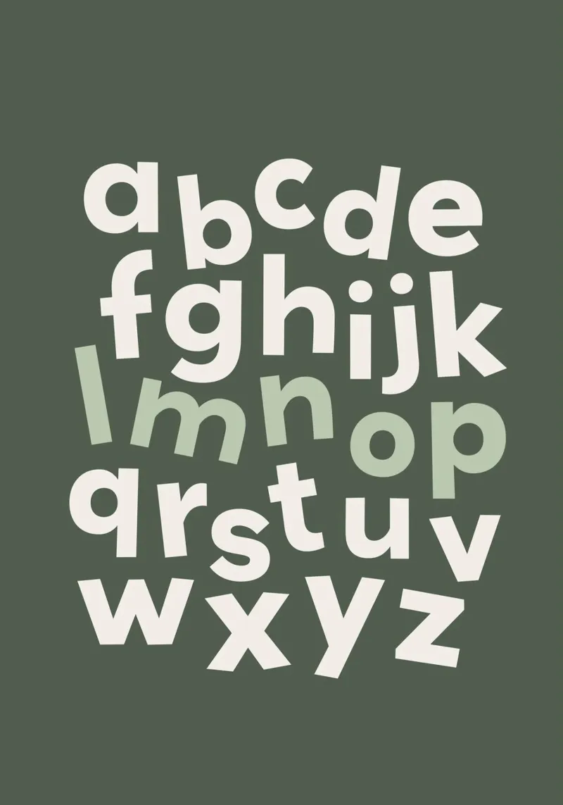 ABC Print, Alphabet Poster, Nursery Print, Playroom Decor canvas with Floater frame by Little Lola