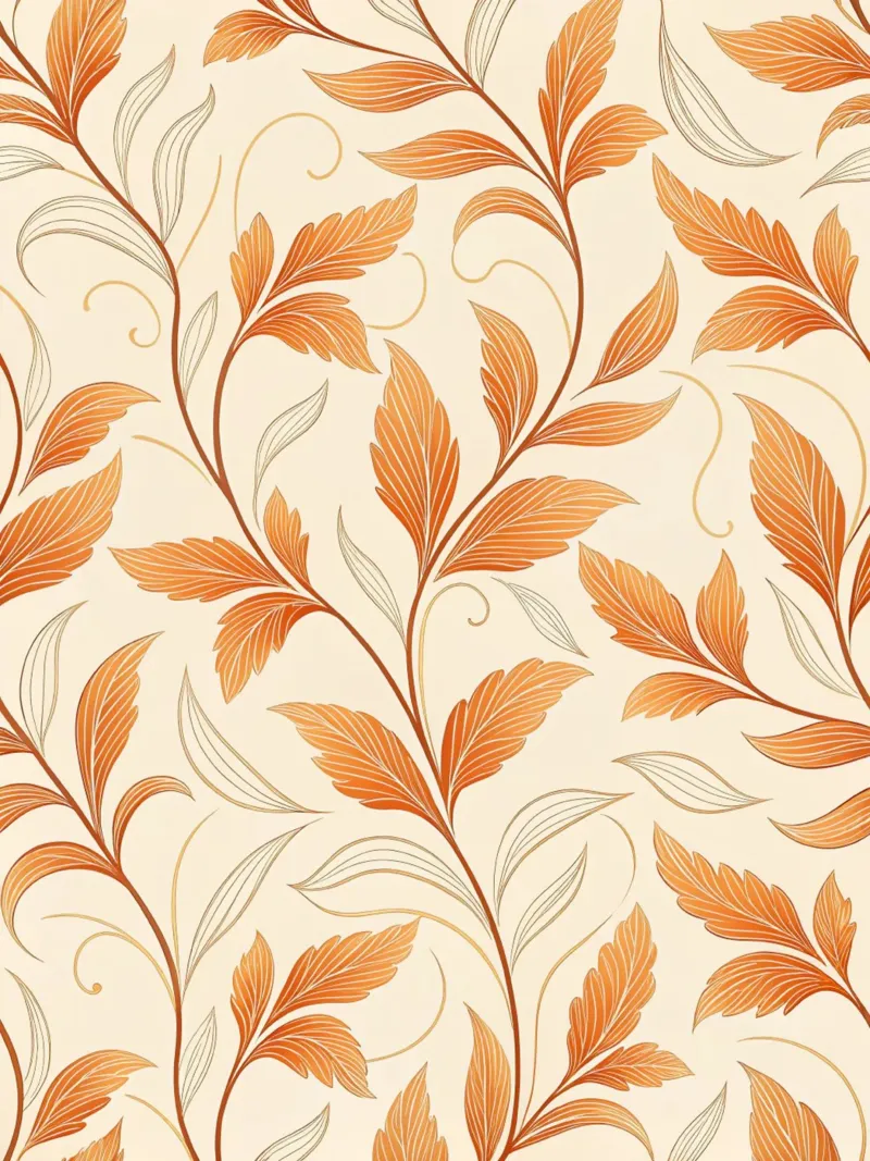 Vite d'autunno arancione e oro - Un tappeto damascato botanico poster da Artistic-shop
