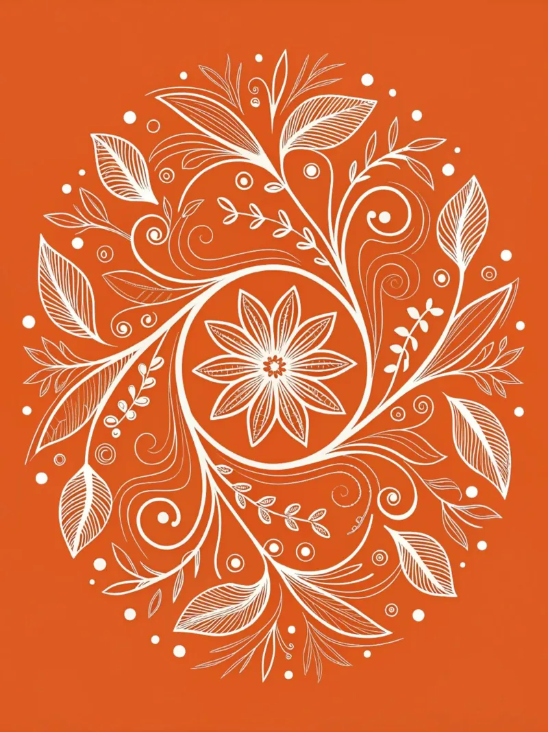 Mandala floreale disegnato a mano: Intricato bianco botanico poster da Artistic-shop