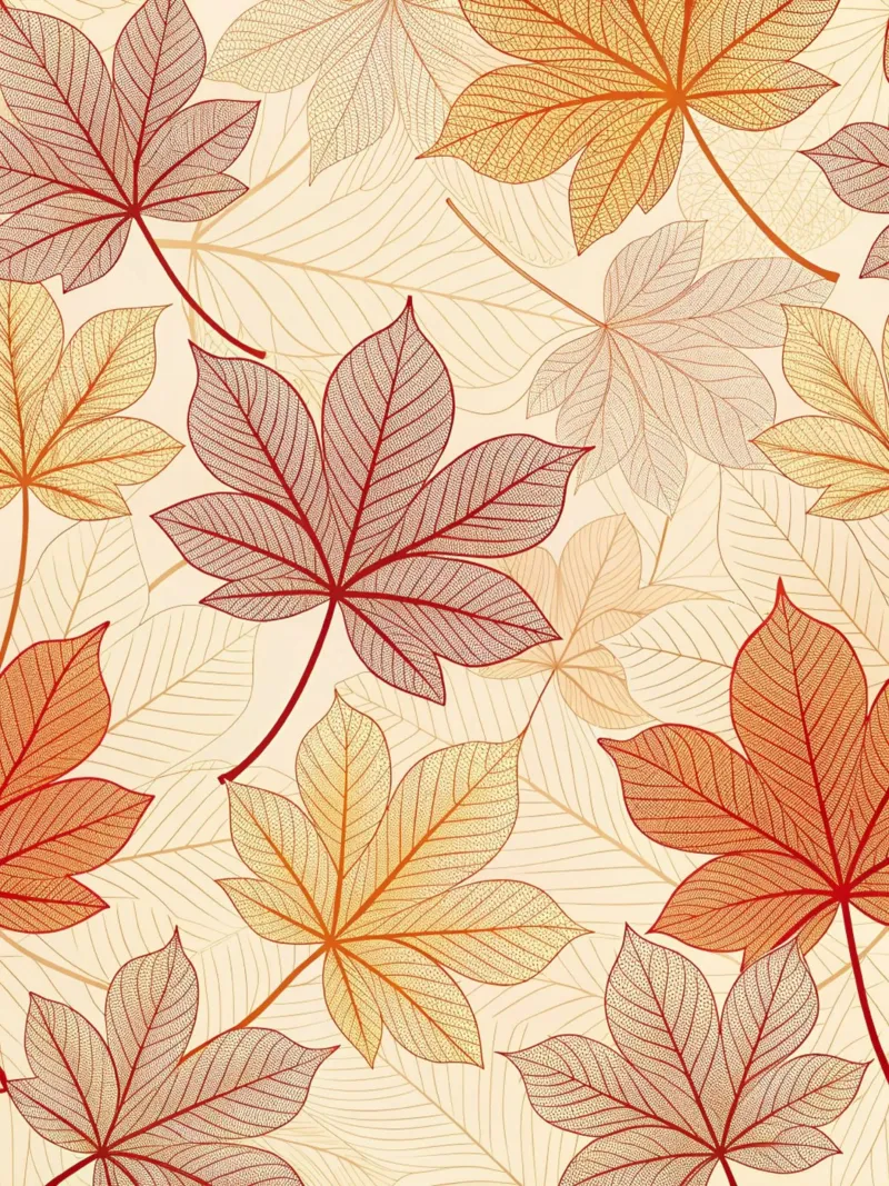 "Fall Harmony" Leaf Pattern Digital Print poster by Artistic-shop