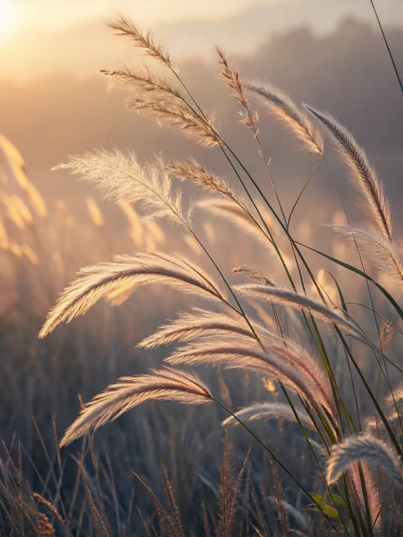Golden Hour Grass Fields: A Serene Nature Landscape with Sof poster by Artistic-shop
