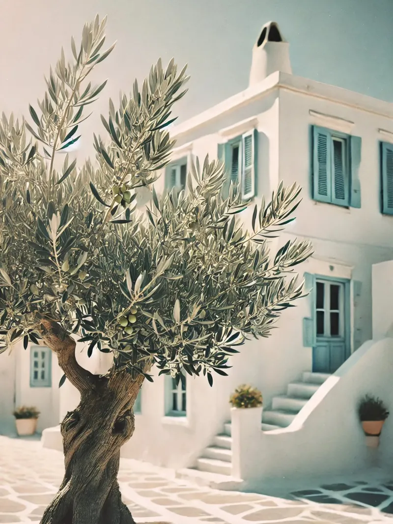 Olivo greco tela con Cornice a cassetta da VintageBotanics