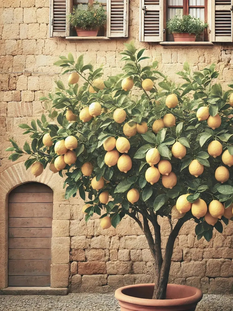 Albero del limone italiano poster con telaio in legno da VintageBotanics