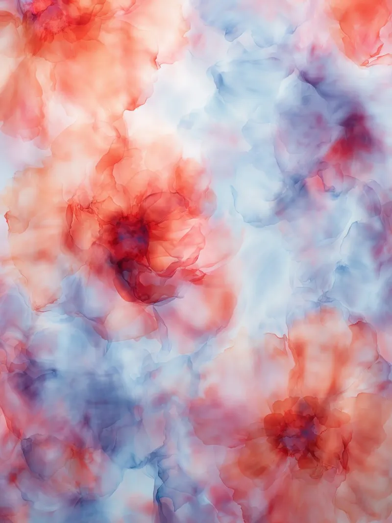 Bloesems in de wind | Aquarel droom in pastel canvas met Baklijst van Autofocus