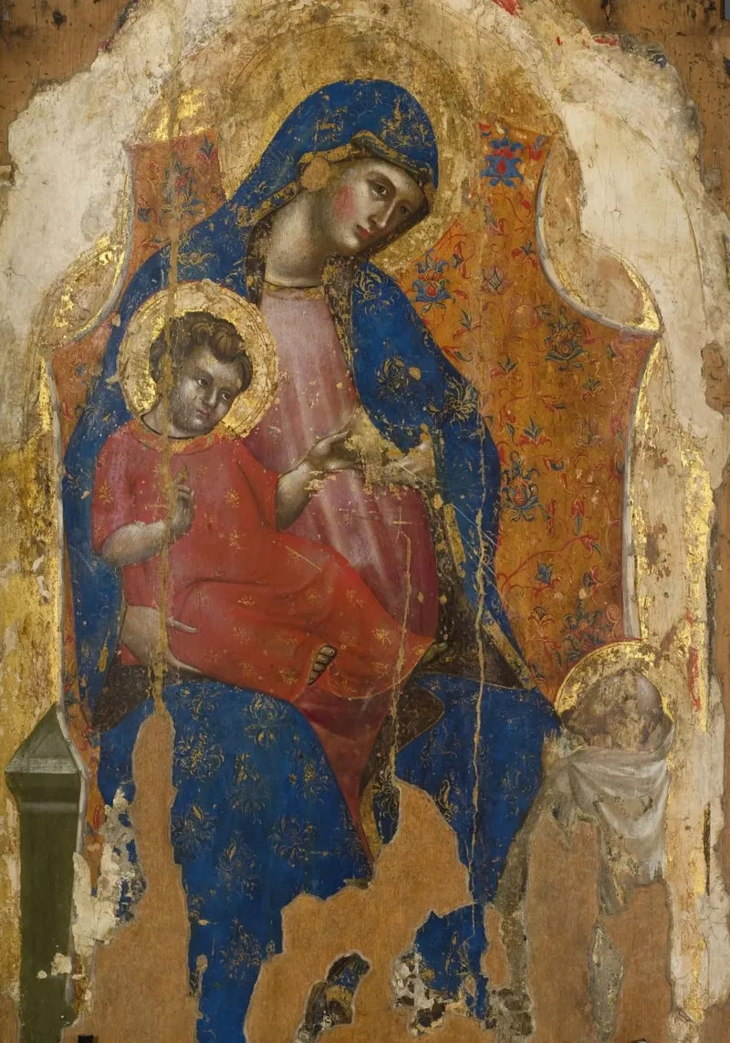 Madonna and Child by Giotto, Renaissance Masterpiece Print canvas with Floater frame by vintagepod