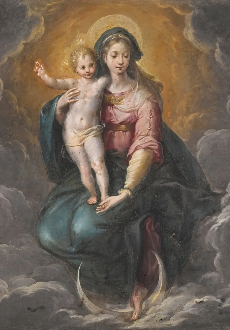 Our Lady of the Immaculate Conception, Spanish Baroque canvas with Floater frame by vintagepod