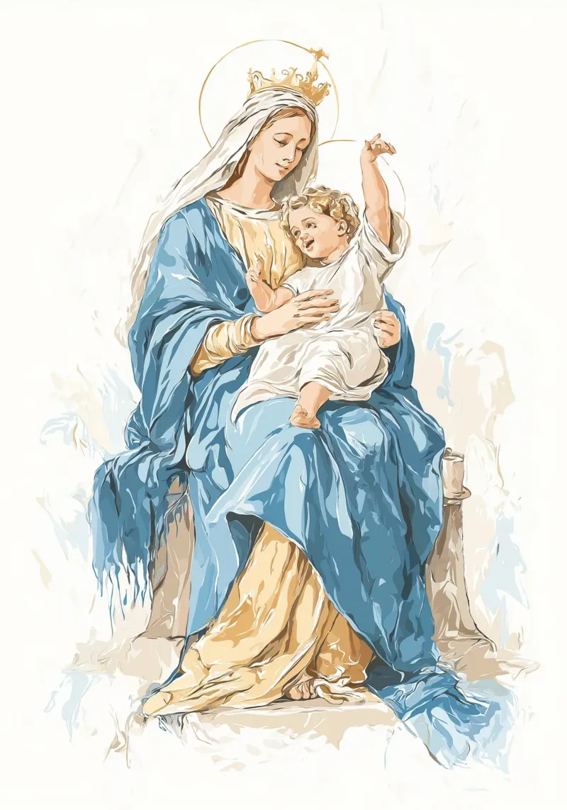 Unsere Liebe Frau von der Immerwährenden Hilfe, Moderne christliche Kunst Leinwand mit Schattenfugenrahmen von vintagepod
